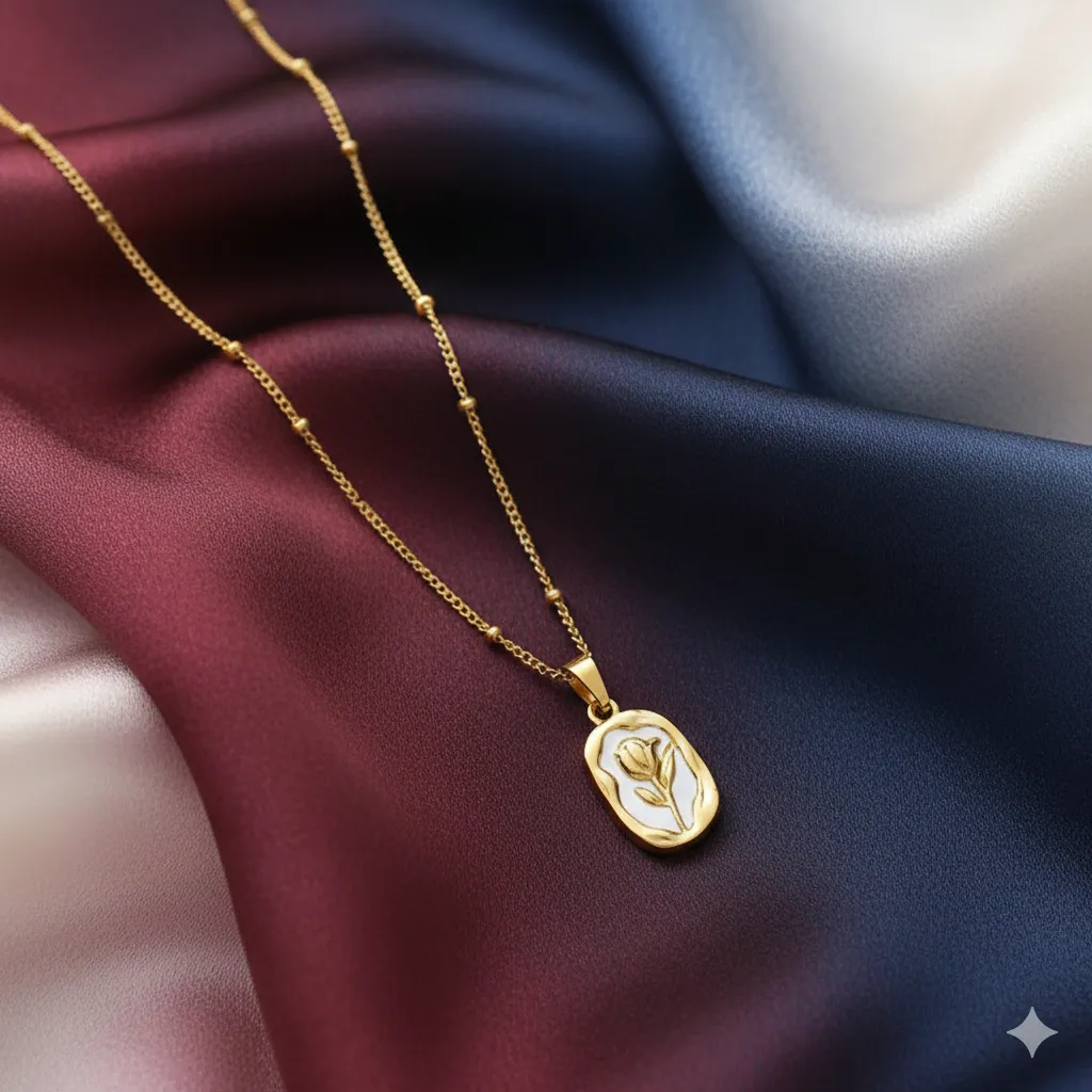 Enamal flower dot chain