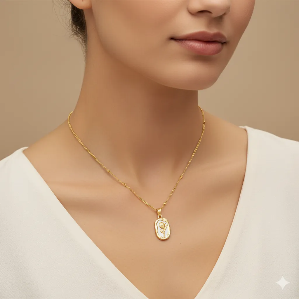 Enamal flower dot chain