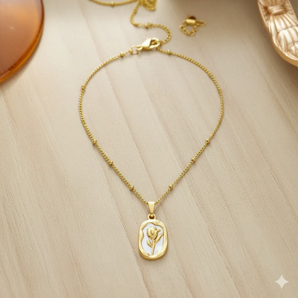 enamal flower dot chain 